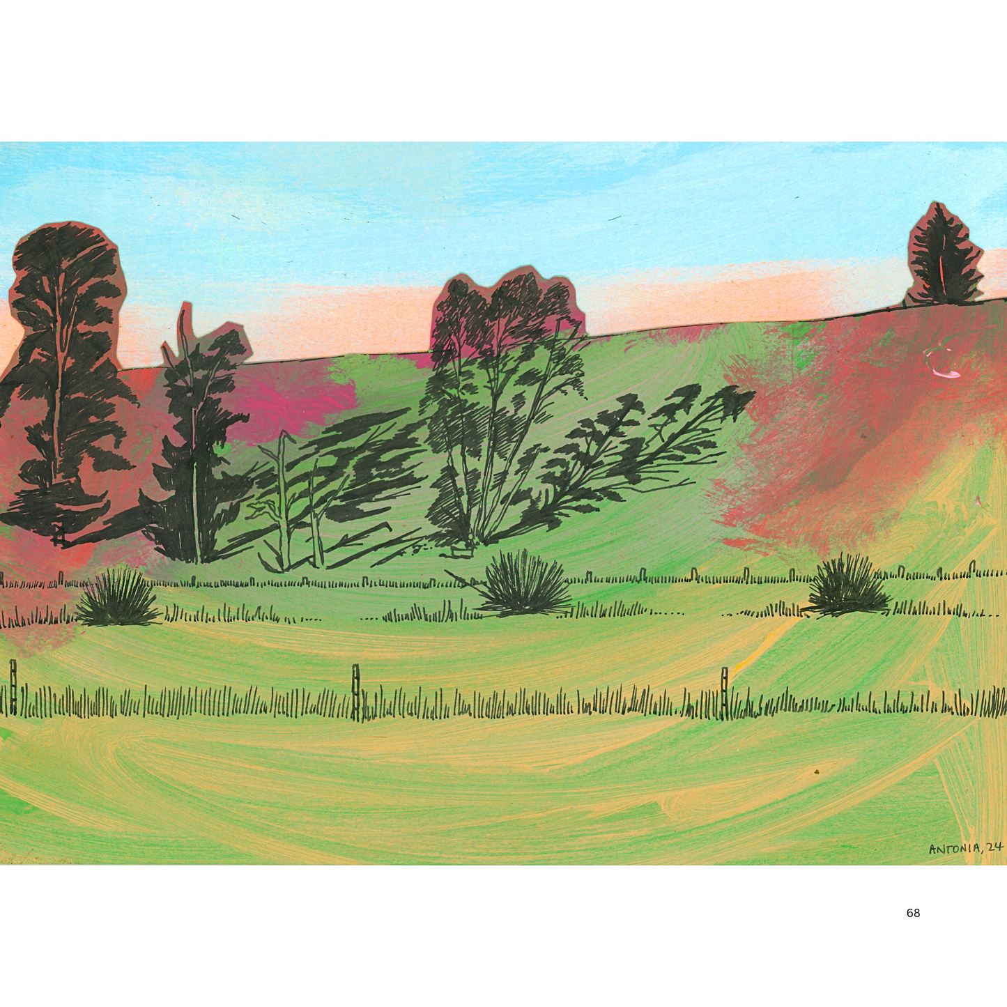 2O24 • Media Mix Landscapes A4 (70 unique illustrations)